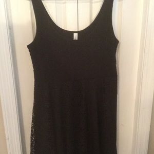 Aeropostale Black Sleeveless Eyelet Short Dress